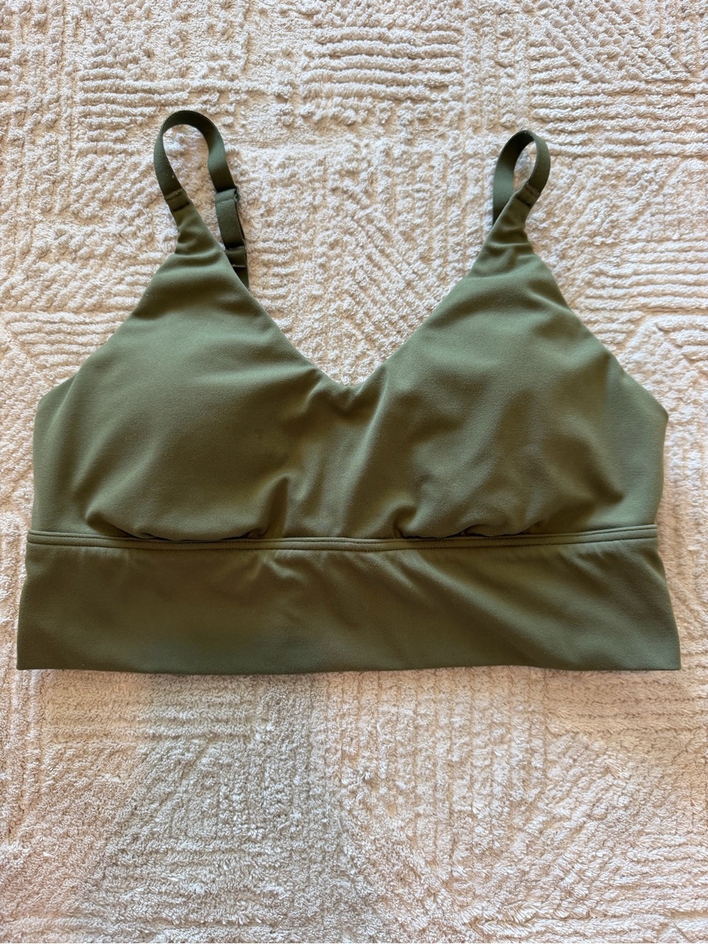 OFFLINE by Aerie Real Me Medium Support Olive Green Sports Bra Size Large